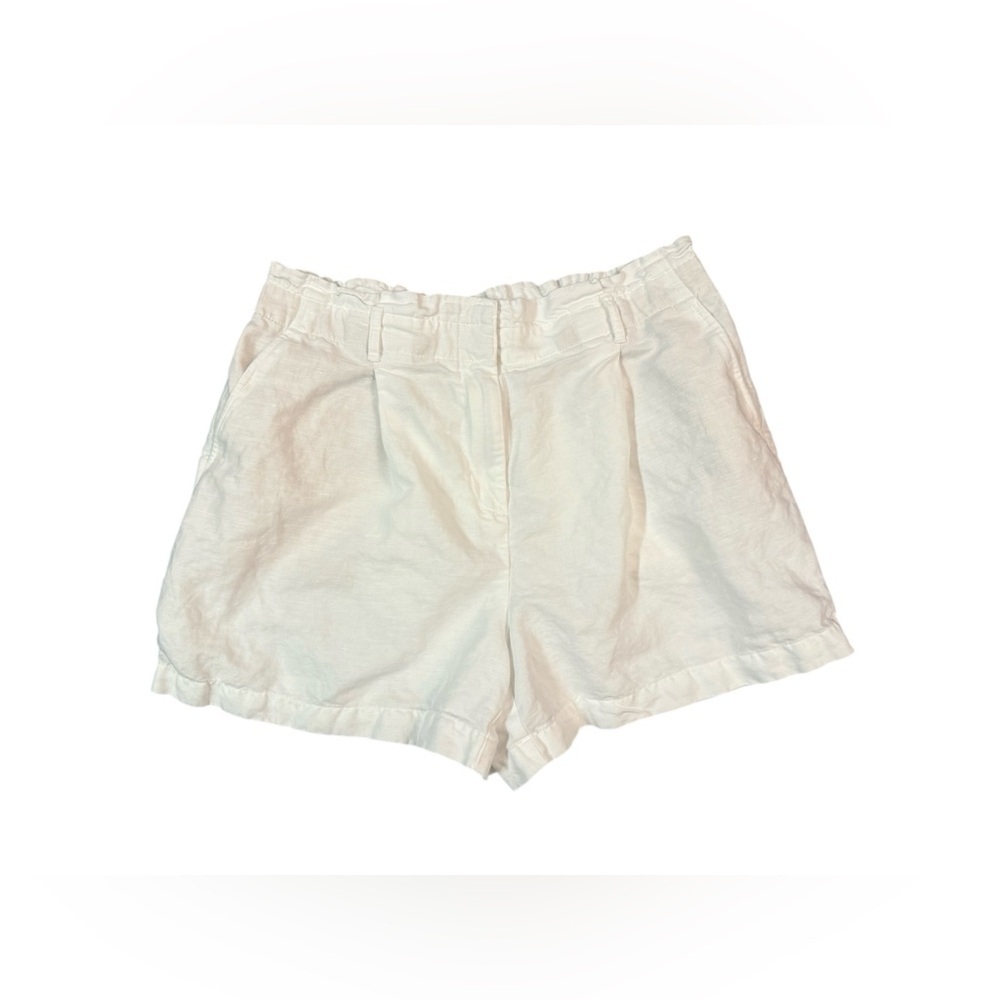 Loft High Rise Linen-Blend Shorts in White Size Medium - Picture 4 of 9